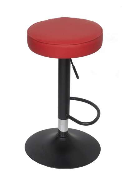 Стул барный БМ-01.04 кожа /зам красный/ХРОМ