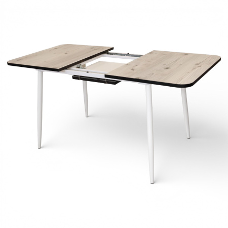Стол Корсика,1200(+400)*800, бабочка,металл белый, пластик Биск.сосна, B1