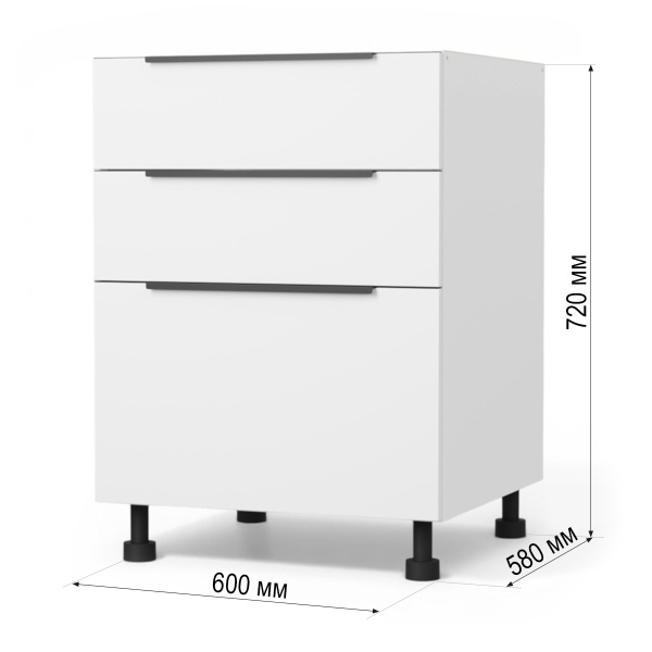 КАТАНИЯ  Стол  600  с 3-мя ящиками 