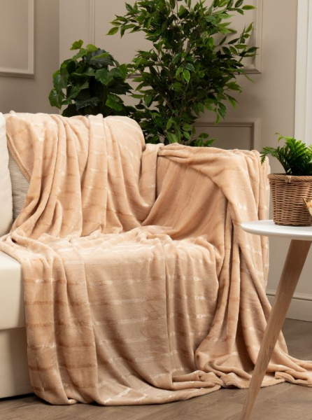 Плед Texrepublic фланель однотон страйп 150*200 48287