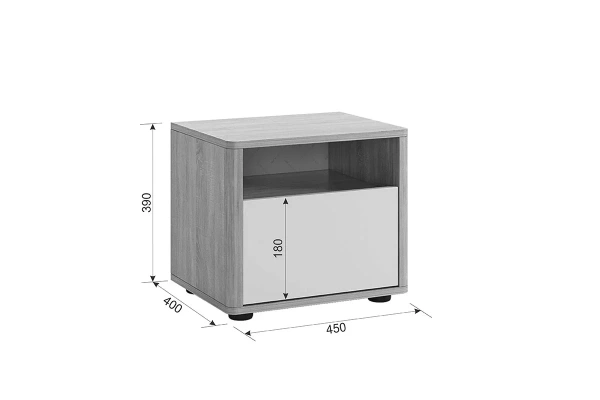 Тумба прикроватная Зара Дуб Сонома/Белый