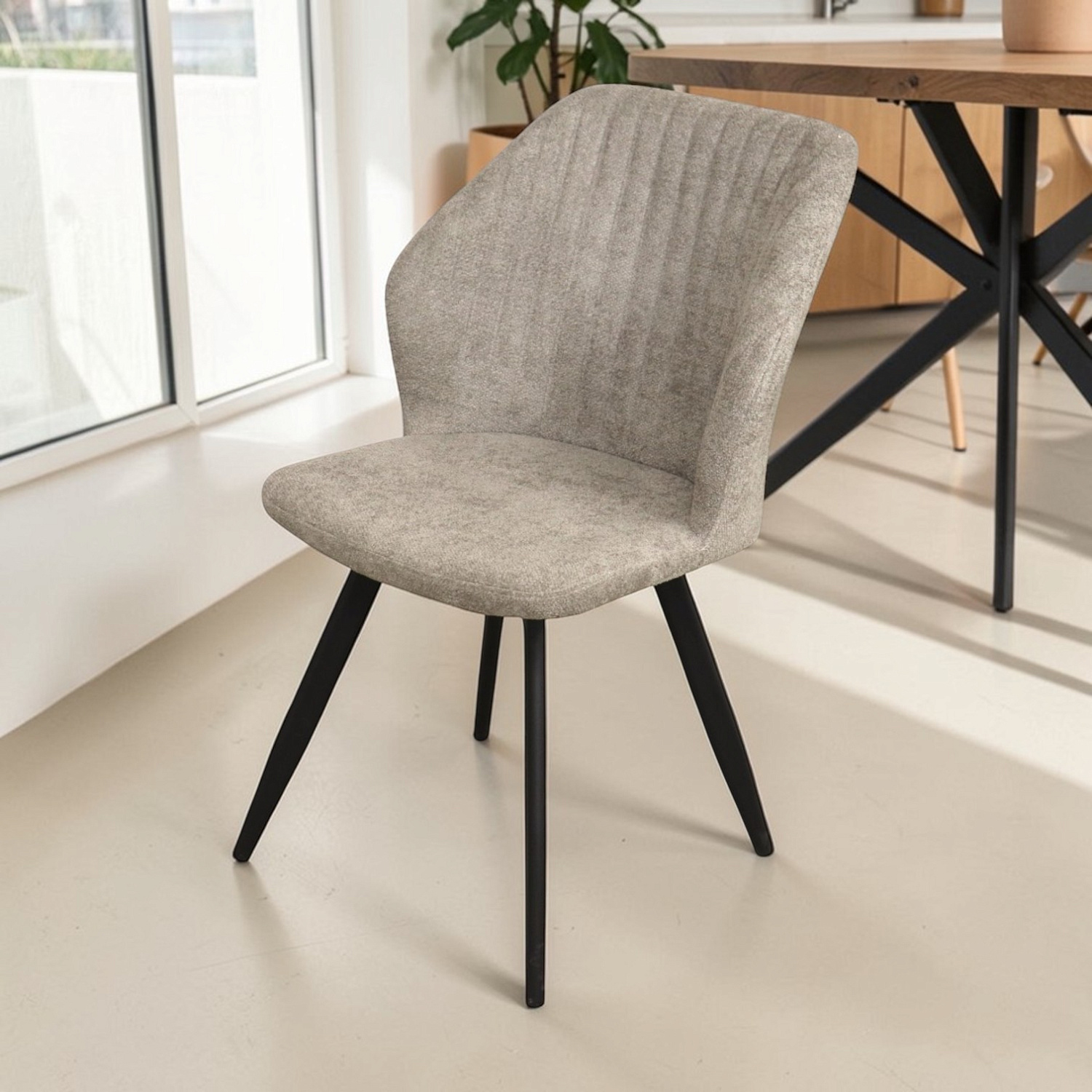 Стул Бьянка NEW Поворотный BL04-бежево-серый+нога 360F40 черный