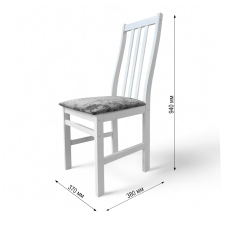 Стул Соло Р белая эмаль/ Катания 17 (Серая дымка) 