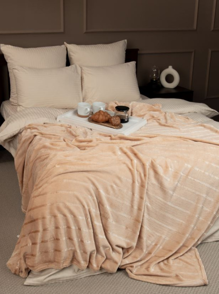 Плед Texrepublic фланель однотон страйп 150*200 48287