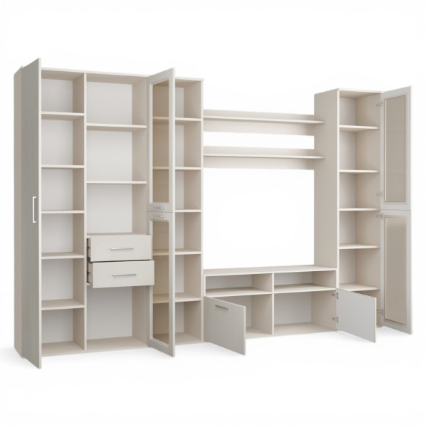 Стенка в гостиную МН-02.14  мдф кашемир дуб латте